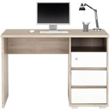 XORA pisalna miza leseni material bela, hrast sonoma | Shoptok.si