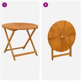  Preklopni vrtni stol Prirodna Ø90 x 75 cm Čvrsto drvo akacije | shoptok.hr