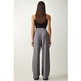  Women's Gray Pleated Palazzo Trousers | Shoptok.si