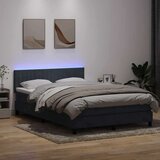 vidaXL Box spring posteljni z vzmetnico temno siv 160x210 cm žamet | Shoptok.si