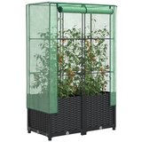 vidaXL Visoka greda s prevleko za rastlinjak videz ratana 80x40x138 cm Cene