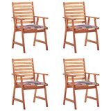The Living Store Zunanji jedilni stoli 4 kosi z blazinami trden akacijev les - Zunanji Stol, (21494557) | Shoptok.si