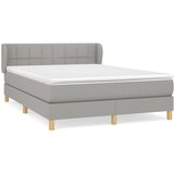 vidaXL Box spring posteljni z vzmetnico svetlo siv 140x190 cm blago, (20898358) Cene