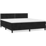 The Living Store Box spring postelja z vzmetnico črna 160x200 cm žamet - Box Spring Postelja, (21492206) | Shoptok.si