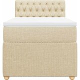  Krevet s oprugama i madracem krem 100 x 200 cm od tkanine | shoptok.hr