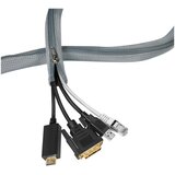 Logilink Cable sleeve with zipper, Polyester, OD 30 mm, grey, 1 m, KAB0071