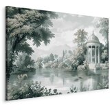  Slika - View of the Park and Lake Retro Vintage Landscape in Greens 60x40 Standard | shoptok.hr