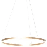 Dizajnerska obročna viseča svetilka zlata 80 cm z LED in zatemnilnikom - Anello
