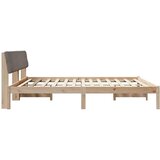  Okvir kreveta Smeđa i taupe 200 x 200 cm Masivna borovina | shoptok.hr