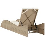  Ležaljka za sunčanje s jastukom bež 60x205x73 cm poliratan | shoptok.hr