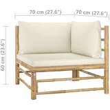  Garnitura s kremno belimi blazinami 7-delna bambus | Shoptok.si