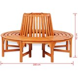  Klupa s otvorom za stablo Ø 160 cm drvo | shoptok.hr