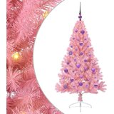 vidaXL Umjetno predsvijetljeno božićno drvce Ružičasta 150 cm PVC | shoptok.hr