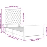  Krevetna Konstrukcija Crna 90x200 cm Baršun | shoptok.hr