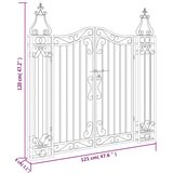  Vrtna vrata crna 121 x 8 x 120 cm od kovanog željeza | shoptok.hr