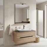 Hanah home Galia 100 v2 - 529 Oak Bathroom Cabinet With Sink & Mirror Set (2 Pieces) u