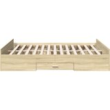  Okvir kreveta s ladicama boja hrasta sonome 150 x 200 cm drveni | shoptok.hr