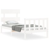Maison Chic Posteljni okvir - Enojna postelja - Postelja za odrasle brez vzmetnice bel 90x200 cm trdna borovina-J7032, (21771410) | Shoptok.si
