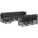  Set vanjskih sofa Crna i tamno siva Poliester | shoptok.hr