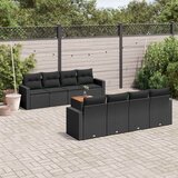  9-dijelni set vrtnih sofa s jastucima crni od poliratana Crna 66 x 62 x 69 cm | Shoptok.si