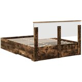  Krevetna konstrukcija s ladicama Dimljeni hrast 140 x 200 cm | shoptok.hr