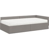  Kutni krevetni okvir s madracem Ostalo 2 pcs Sivo-smeđa tkanina | Eponuda.ba