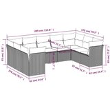 vidaXL 9-dijelni set vrtnih sofa s jastucima bež od poliratana | shoptok.hr