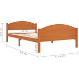 vidaXL posteljni okvir medeno rjav iz trdne borovine 120x200 cm | Shoptok.si