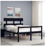  Posteljni okvir z vzglavjem črn 4FT6 trles | Shoptok.si