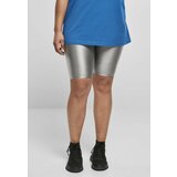 Urban Classics ladies highwaist shiny metallic cycle shorts darksilver Cene