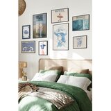 Wallxpert set od 8 uramljenih slika Çgs-008, plavi kaubojski motivi – howdy, kaubojka, konj, čizme i natpis cowboy up, crni ram Cene