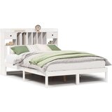 vidaXL Knjižna postelja brez vzmetnice bela 150x200 cm trdna borovina | Shoptok.si