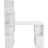Kondela Računalniška miza s policami, bela, FLOKI NEW | Shoptok.si