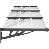 Nadstrešnica za vrata crna i prozirna 297,5x90 cm polikarbonat | shoptok.hr