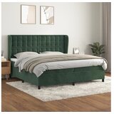 vidaXL Box spring postelja z vzmetnico temno zelena 200x200 Cene