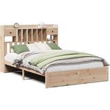 vidaXL Knjižna postelja brez vzmetnice 140x200 cm trdna borovina | Shoptok.si