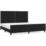 vidaXL Posteljni okvir z vzglavjem črn 200x200 cm žamet | Shoptok.si
