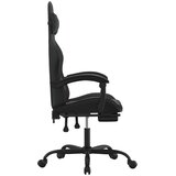  Igraća stolica od umjetne kože s osloncem za noge Crna | shoptok.hr