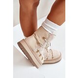 Boto Ladies Platform Snow Boots With Lacing Light Beige Riaviana | Shoptok.si