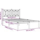  Metalni okvir za krevet s uzglavljem bijeli 120 x 190 cm | shoptok.hr