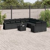  11-dijelni set vrtnih sofa od poliratana s jastucima crni | shoptok.hr