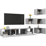  6-dijelni set TV ormarića siva boja betona konstruirano drvo | shoptok.hr
