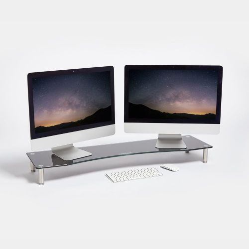 Vonhaus stakleni stalak za monitor XL crni | shoptok.hr