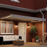  Ručni okvir tende s LED-ima Svijetlo siva i bijela. 4 x 2 m | shoptok.hr