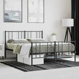 Metalni okvir kreveta uzglavlje i podnožje crni 160x200 cm | shoptok.hr