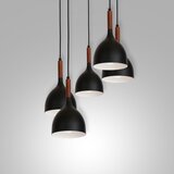  Luster na sajli NOAK WOOD 5xE27/15W/230V crna/bukva | Eponuda.com