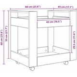 Kolica za stol Crni hrast 60 x 45 x 60 cm Konstruirano drvo | shoptok.hr