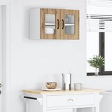 Zidni stakleni ormarić Umjetnički hrast 60 x 31 x 40 cm | shoptok.hr