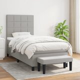  Okvir kreveta s oprugama i madrac svjetlosivi 80x200cm tkanina | shoptok.hr