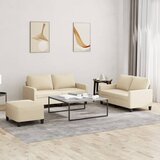  3-dijelni set sofa s jastucima krem od tkanine | shoptok.hr